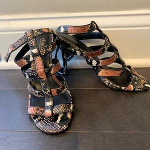Charles David Snakeskin Heel Stilettos